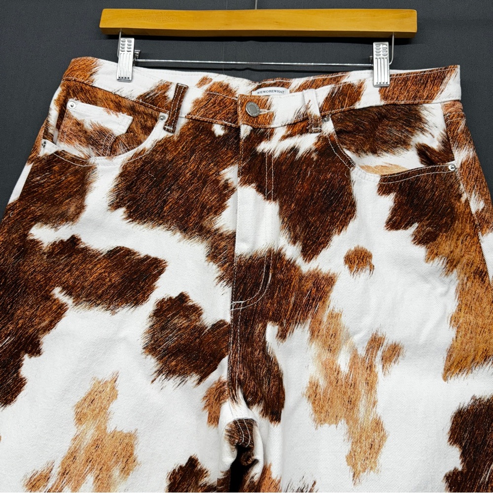 WeWoreWhat Jeans - Brown and White Cow Print - Picture 10 of 12